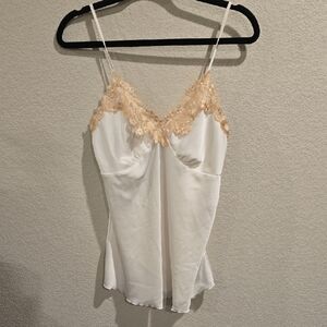 Elegant White and Cream Lace Camisole